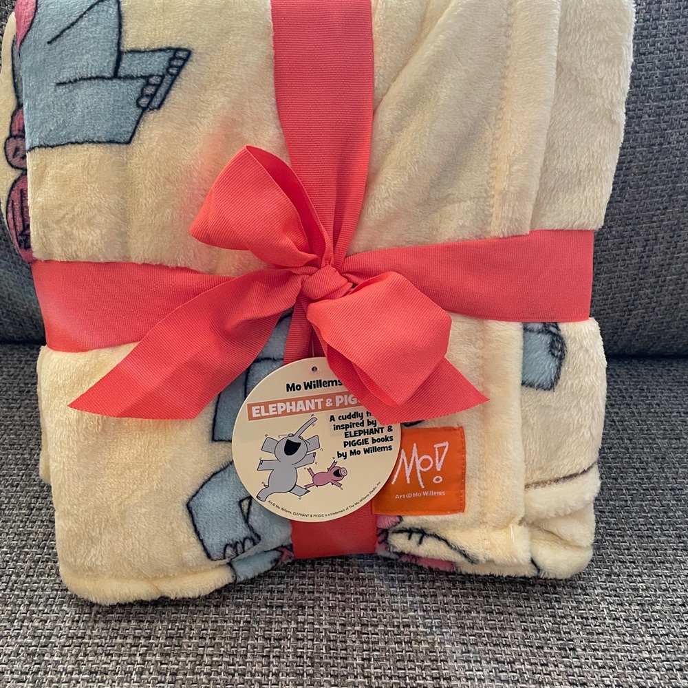 Mo Willems ELEPHANT & PIGGIE Plush Fleece Blanket BNWT Piggie and Gerald Print
